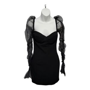 Black Formal Puff Sleeve Mini Dress Size Small Special Occasion Homecoming